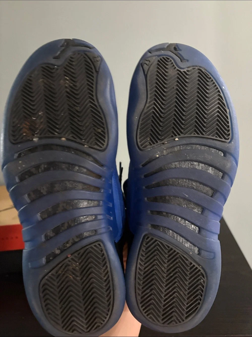 Jordan 12 Retro High Top Sneakers in Black and Royal Blue